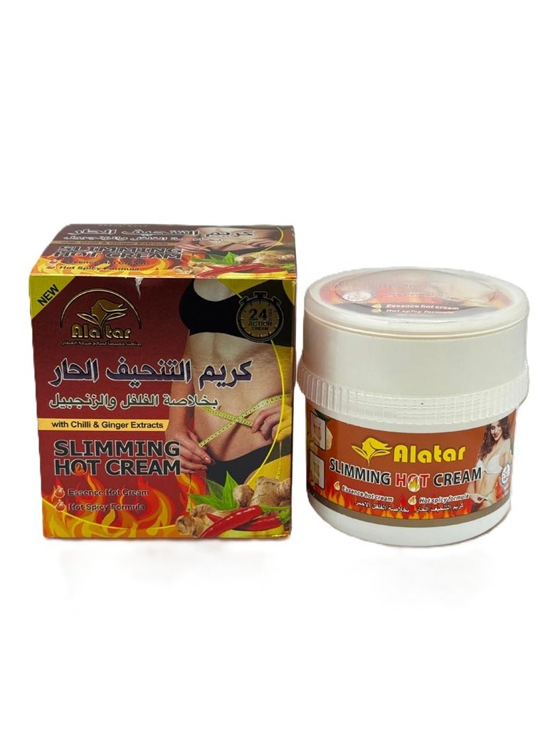 Alatar Hot Slimming Cream 200ml – Chili & Ginger Extract Fat Burning Body Cream | Warming Effect for Belly, Thighs & Arms, Firming, Cellulite Reduction, Body Shaping Cream